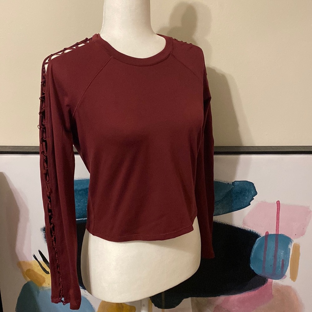 ALO | Black Cherry High Line Long Sleeve Top - Picture 4 of 6